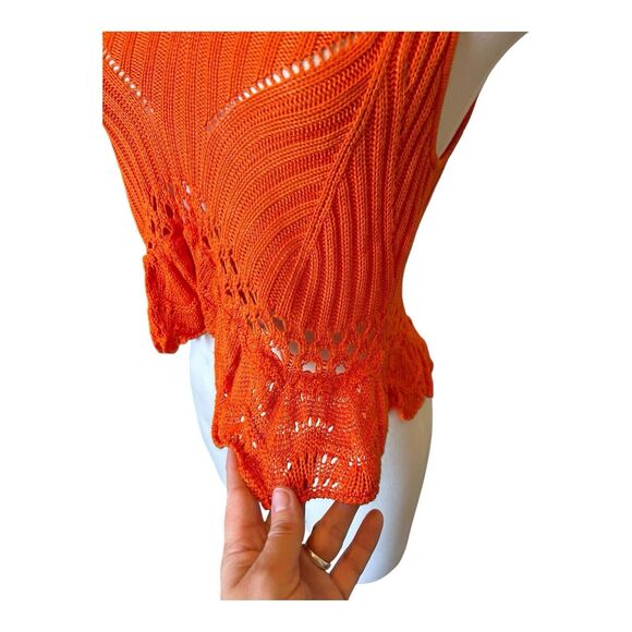N2 Beach Riot Leigh Crochet Top Coverup Sunshine Haze Orange Sz L NWT - Picture 6 of 9